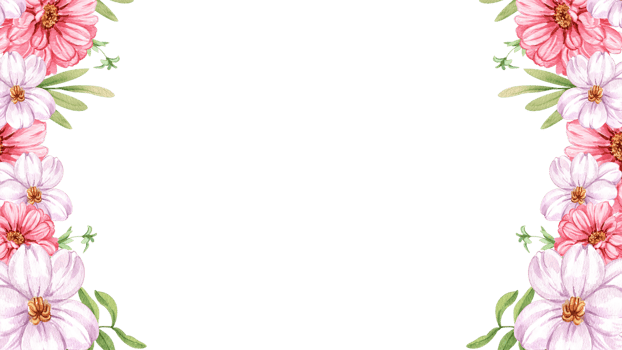 Handdrawn of frame flower watercolor png