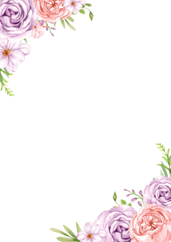 Handdrawn of frame flower watercolor png