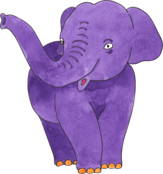 Purple Thai Elephant, hand-drawn watercolor illustration png