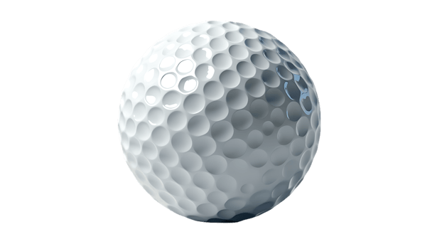 Isolated close-up view of a golf ball, perfect for sports-related graphics. png