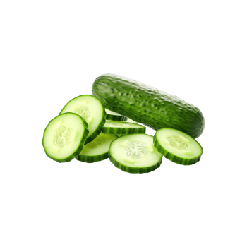 Cucumber slices neatly arranged on a clean transparent background, showcasing their vibrant green color and fresh texture. png