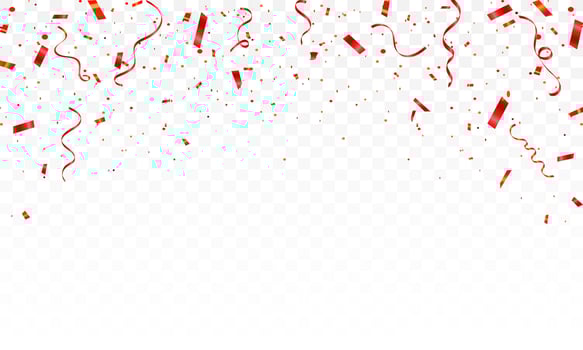 Red color confetti. Falling shiny red confetti isolated on white. Bright festive tinsel of red color. Luxury greeting rich card vector