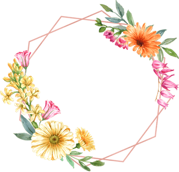 Handdrawn of frame flower watercolor png