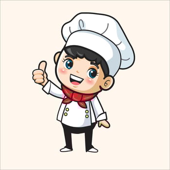 cartoon chef giving thumbs up vector