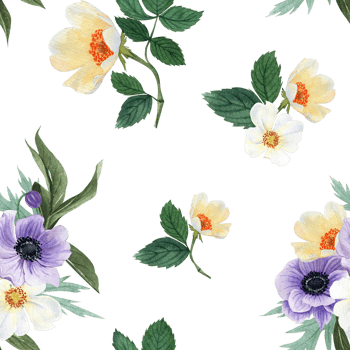 Handdrawn flower watercolor png