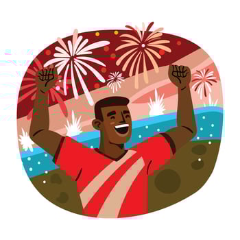 Celebratory illustration in flat style vector