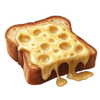 Cheese on Toast Isolated on Transparent Background png