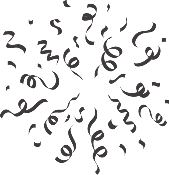 Confetti explosion. Silhouettes of paper ribbons and burst with serpentine. Birthday party and carnival festive elements for design png