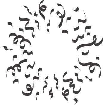Confetti explosion. Silhouettes of paper ribbons and burst of serpentine. Birthday party and carnival festive elements for design png