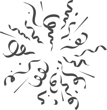 Confetti explosion. Silhouette of paper ribbons and burst with serpentine. Birthday party and carnival festive elements for design png