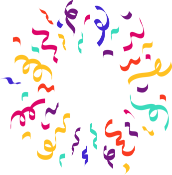 Confetti explosion. Colored elements for birthday party and carnival celebration. Falling serpentine and burst of firework for surprise and gift decoration png