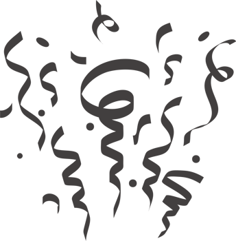 Confetti explosion. Element for birthday party and carnival celebration. Falling serpentine and burst of firework for surprise and gift decoration. png