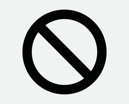Prohibition Ban Cannot Deny Restricted No Do Not Allowed Banned Prohibited Round Circle Icon Road Traffic Sign Line Outline Black White Shape vector