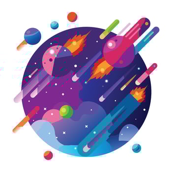 Saturn planet icon in flat style vector