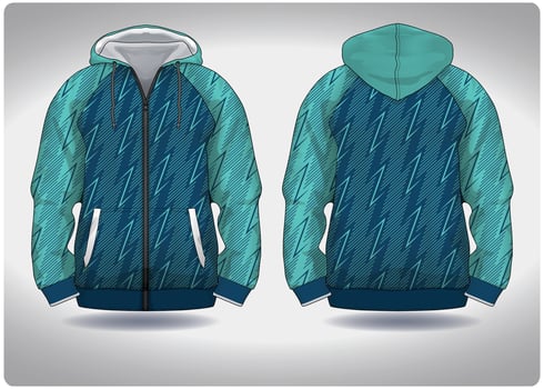 EPS jersey sports shirt .Mint green lightning strike pattern design, illustration, textile background for sports long sleeve hoodie vector