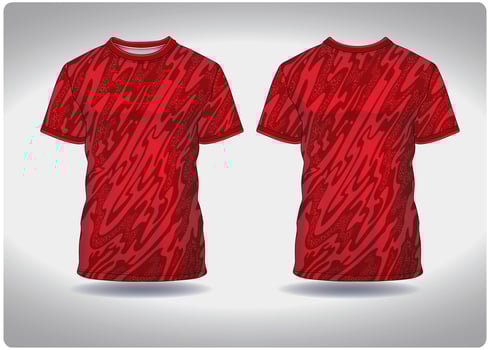 EPS jersey sports shirt .red floating oil pattern design, illustration, textile background for round neck sports t-shirt, football jersey shirt vector