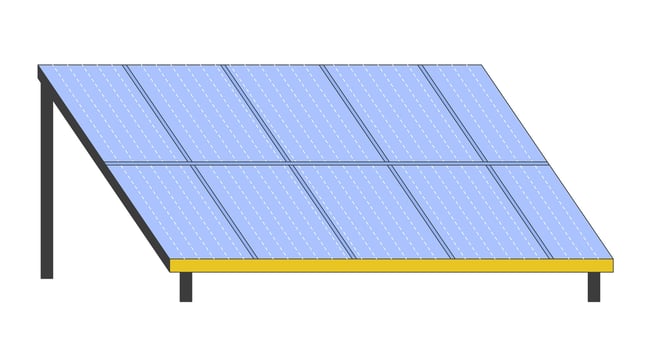 Solar panel voltaic 2D cartoon object. Renewable solar energy. Environmental sustainability. Green technology isolated element flat clipart on white background. Spot illustration vector
