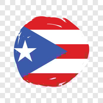 Flag of Puerto Rico with grunge brush stroke. illustration vector