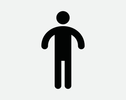 Human Man Person People Men Toilet Bathroom Restroom Stand Standing Character Profile Male Boy Stickman Sign Icon SVG Shape Outline Black White vector