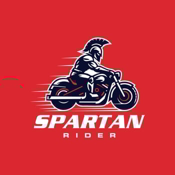 Spartan Rider Logo Design, Creative Mascot , Free Download vector