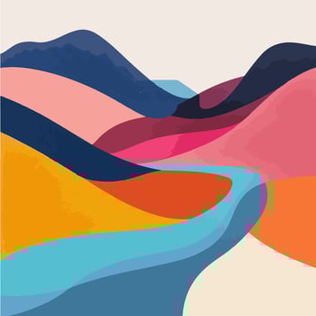 Abstract Layered Hills illustration vector