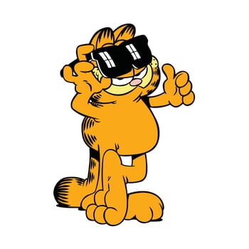 Garfield Wearing Sunglasses With Thumbs Up vector