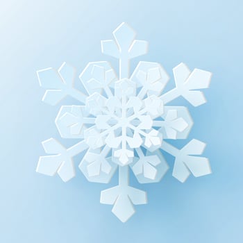 3D white christmas papercut snowflake vector