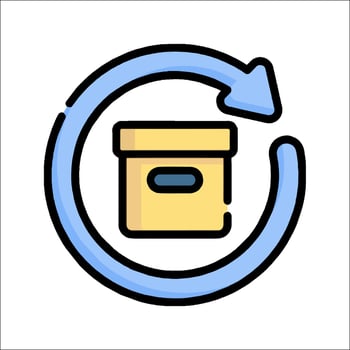 A box with a arrow pointing to it in the middle vector
