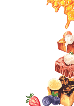 Handdrawn of frame Toast Ice cream watercolor png