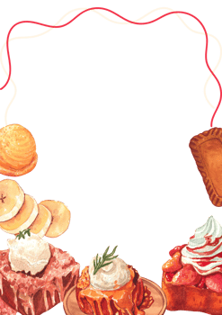 Handdrawn of frame Toast Ice cream watercolor png