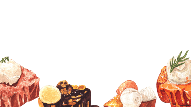 Handdrawn of frame Toast Ice cream watercolor png