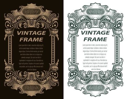 Vintage elegant floral label illustration illustration - eps 10 vector