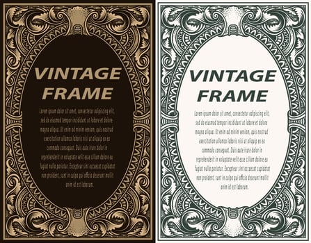 Baroque mirror frame. Imperial decor design elements. Rich engraved ornaments vector