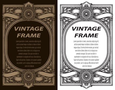 Vintage Baroque Victorian frame border vector