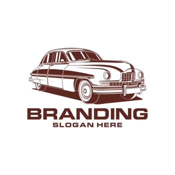 Classic Car Vintage silhouette illustration design, for your brand, design, and etc vector
