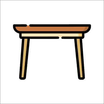 A table with a wooden top and legs vector