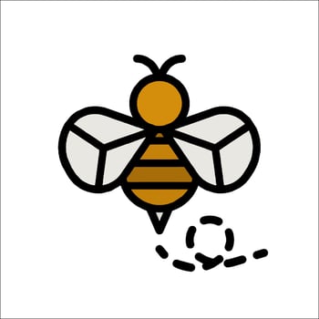 A bee icon with a white background vector