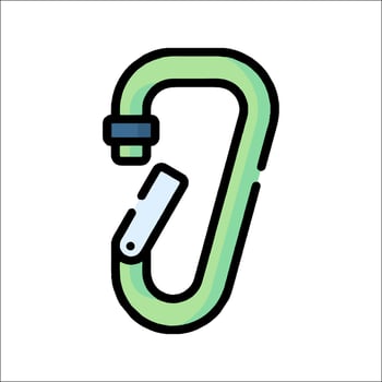 A green carabine with a blue clip on it vector