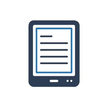 A tablet computer with a paper document on it vector