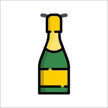 Champagne bottle icon illustration vector
