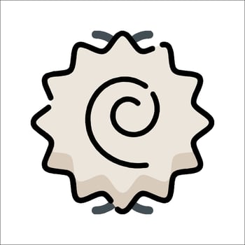 A cookie with a spiral on it vector