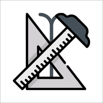 A tool and a ruler on a white background vector