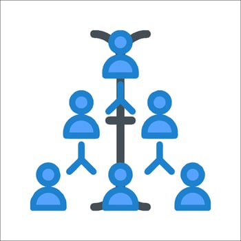 A group of people are connected to a tree vector