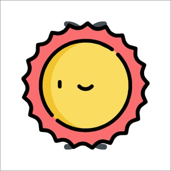 A yellow sun with a smiley face on it vector
