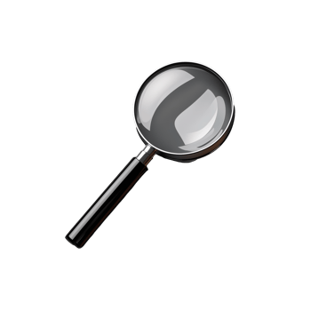 Simple silver magnifying glass on transparent background png