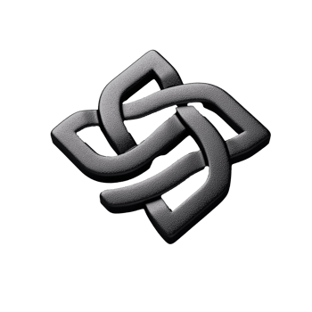 Black Celtic knot symbol with intertwined design on transparent background png