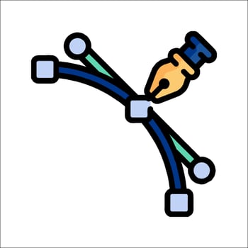 A pen is writing on a piece of paper vector