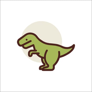 A dinosaur icon on a white background vector