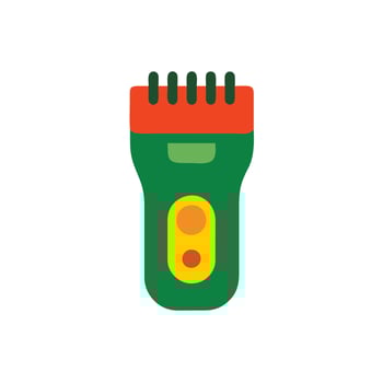 A green and red comb with a red handle vector
