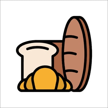 Bread and bread icon illustration vector